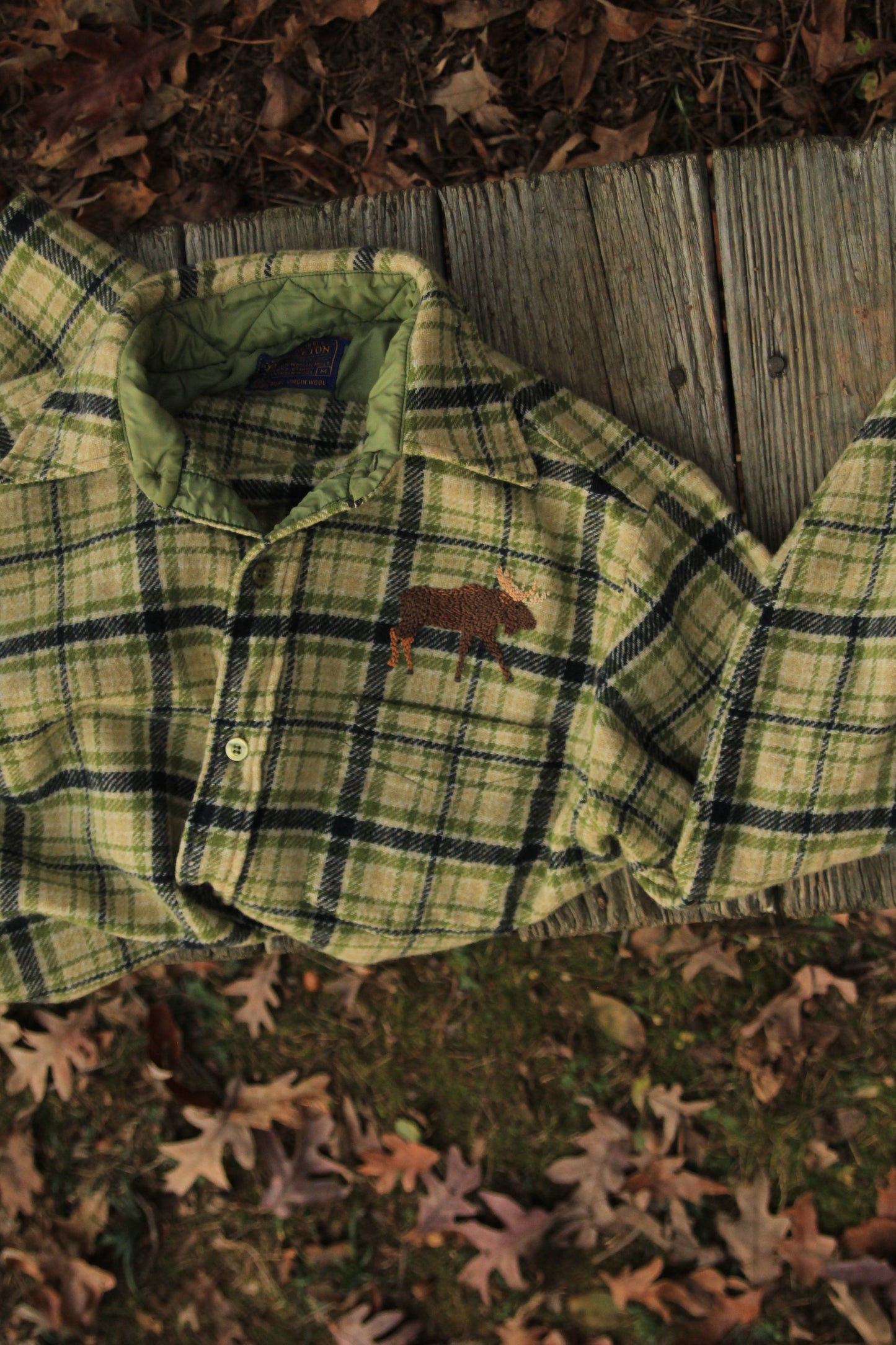 Moose on vintage Pendleton (Medium)