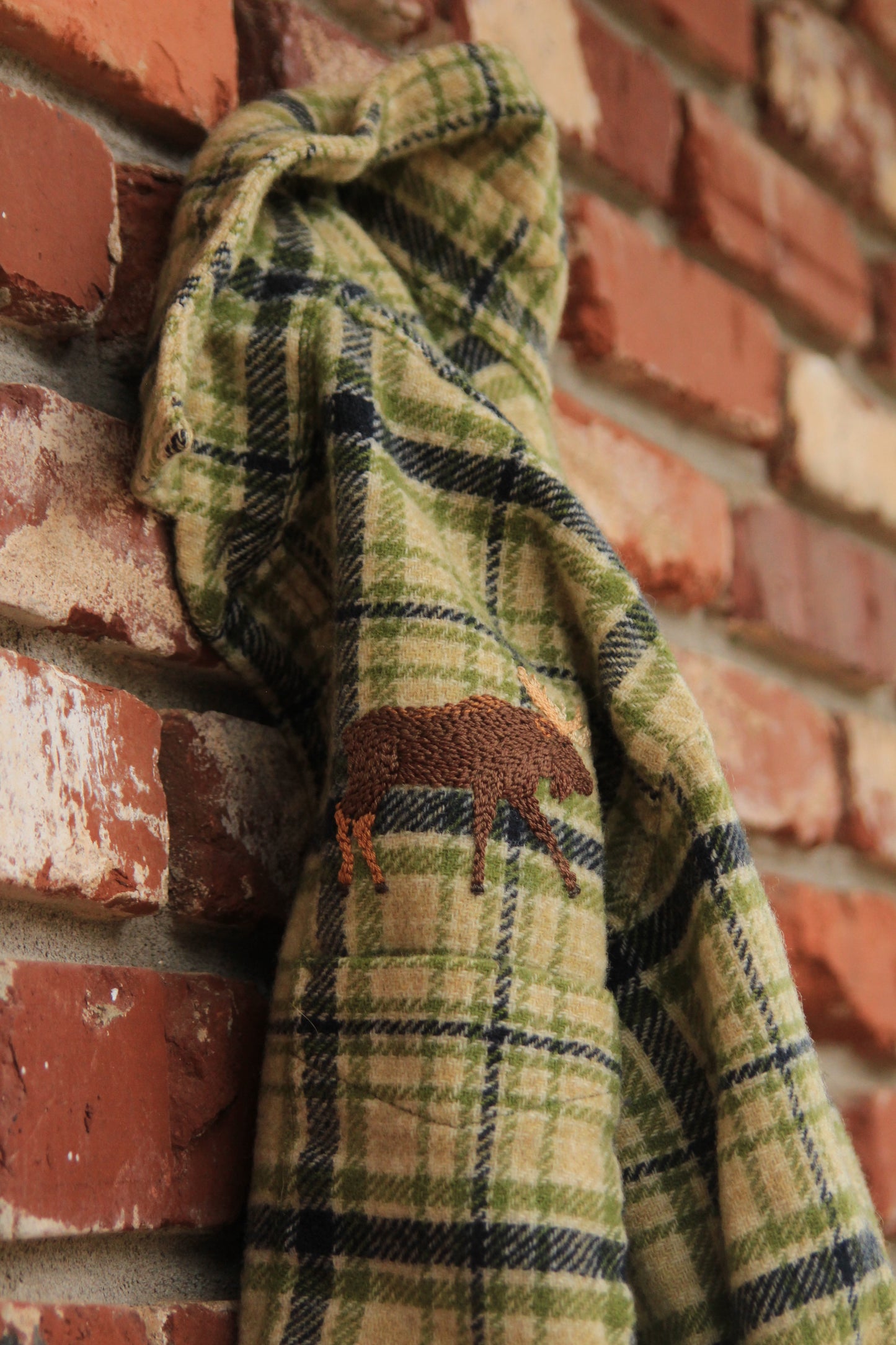 Moose on vintage Pendleton (Medium)