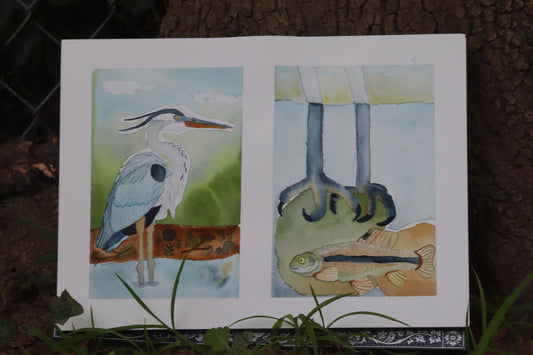 Friend or Foe? (1) Watercolor Print 8x10