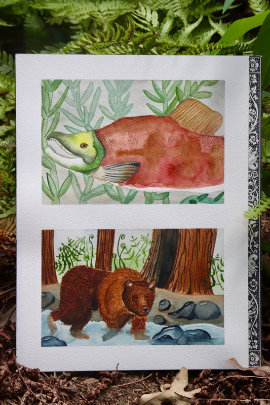 Friend or Foe? (2) Watercolor Print 8x10