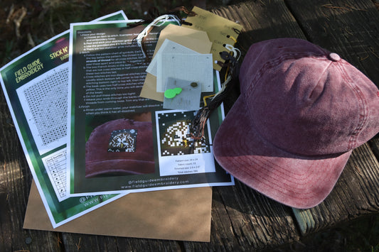 Barred Owl DIY Cross Stitch Kit w/Hat (wine)