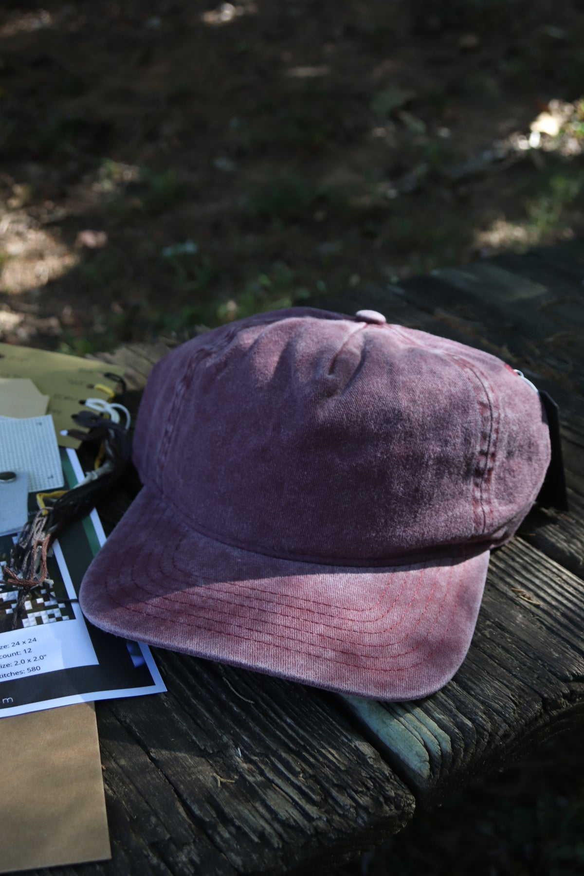 Barred Owl DIY Cross Stitch Kit w/Hat (wine)