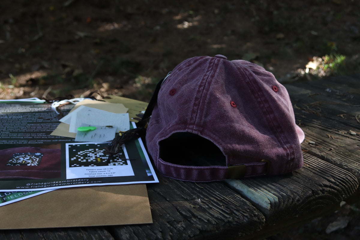 Barred Owl DIY Cross Stitch Kit w/Hat (wine)