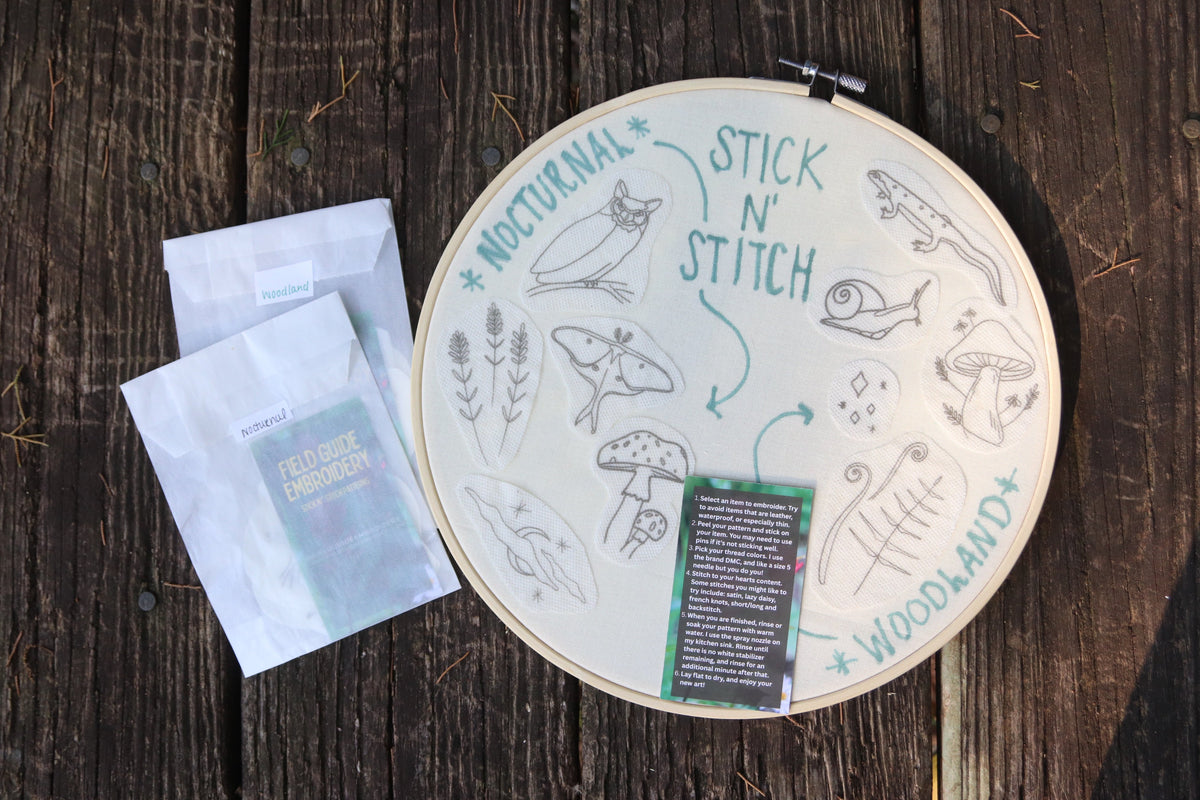 Nocturnal Stick n' Stitch Embroidery Pattern Pack