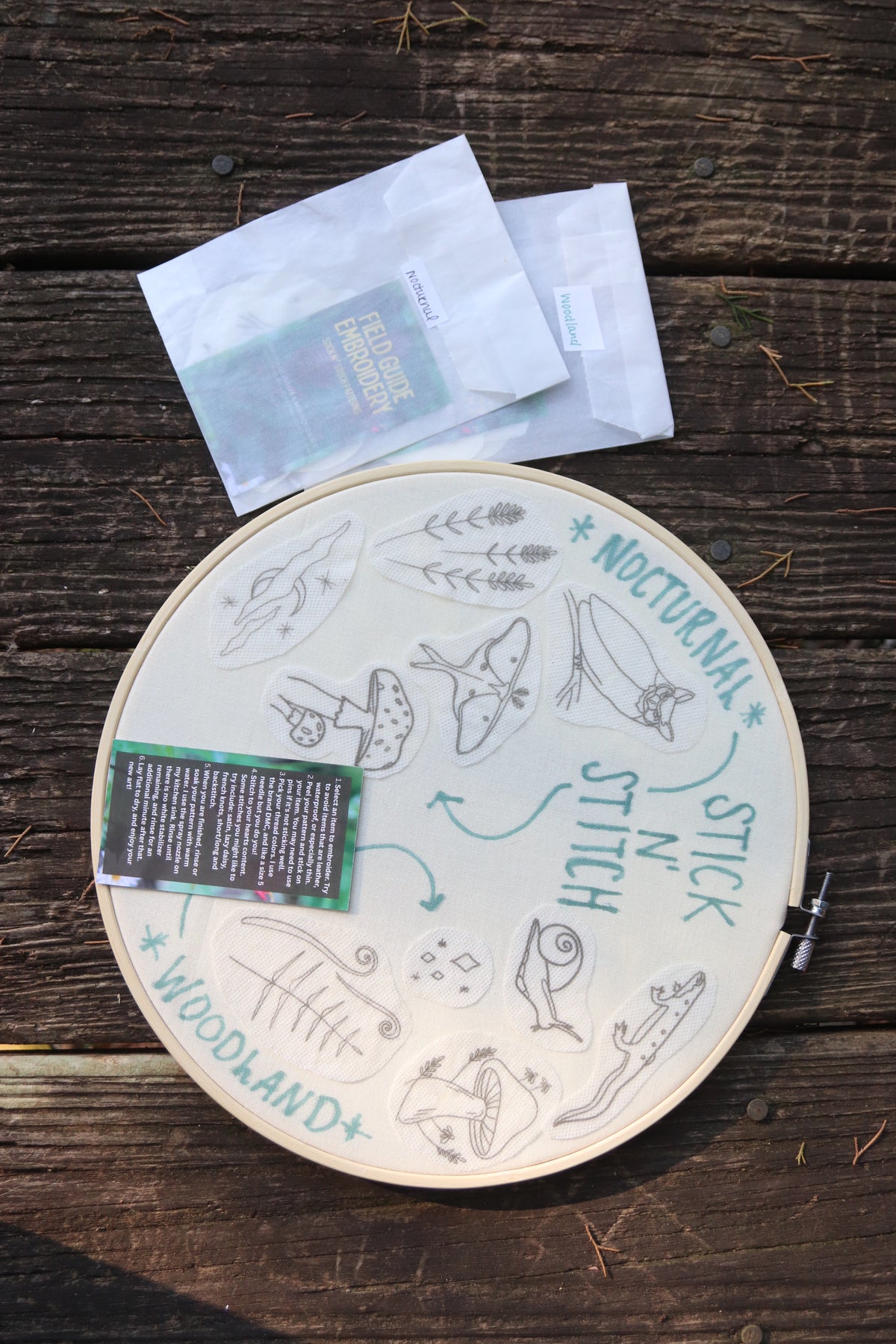 Woodland Stick n' Stitch Embroidery Pattern Pack