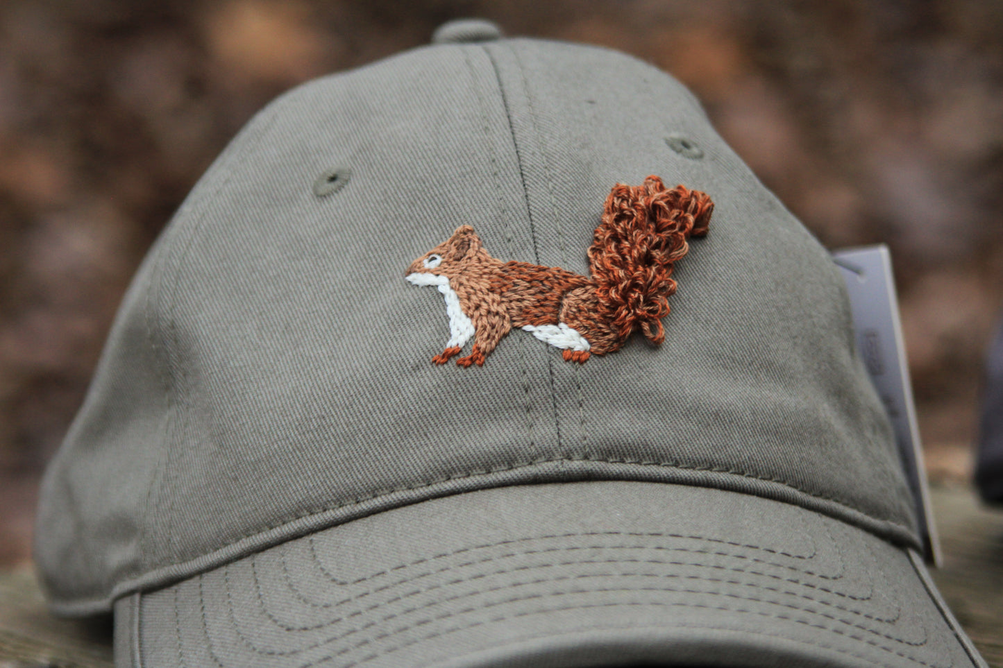 Red Squirrel Dad Hat (Sage)