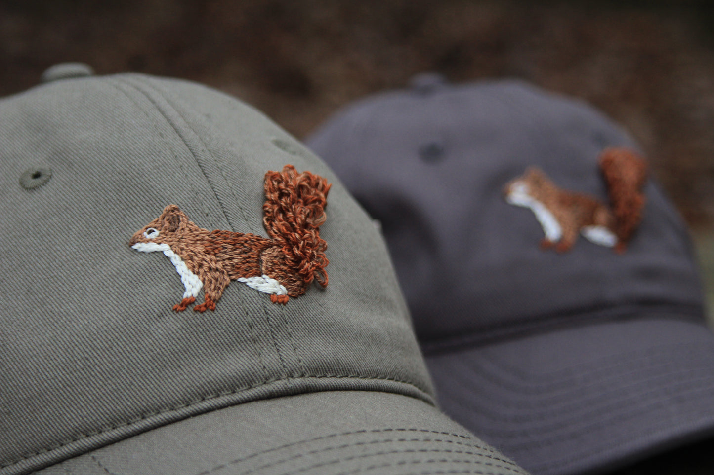 Red Squirrel Dad Hat (Sage)