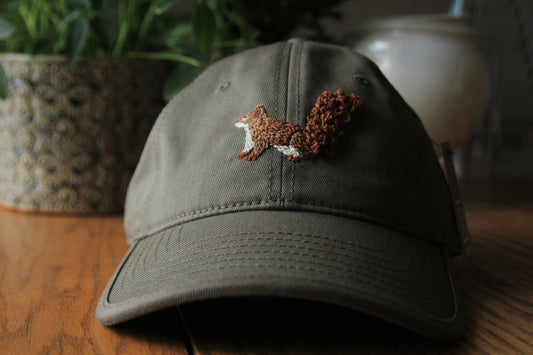 Red Squirrel Dad Hat (Sage)