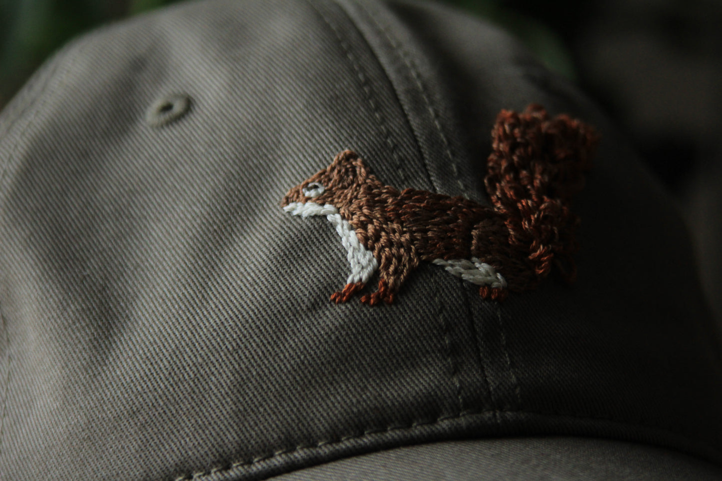 Red Squirrel Dad Hat (Sage)